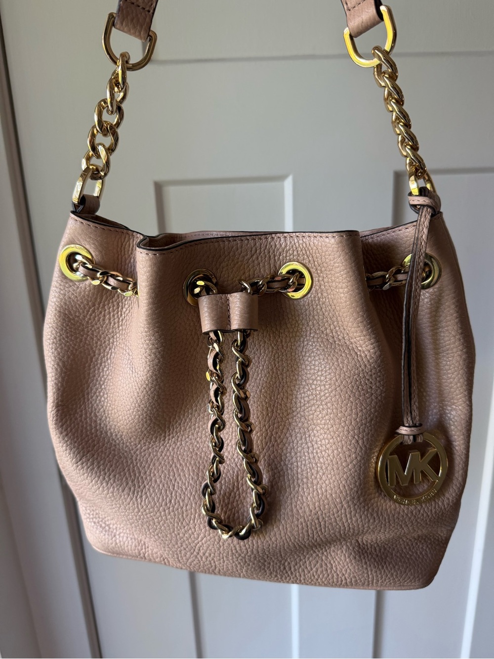 Michael Kors Blush Pink Leather Bucket Bag